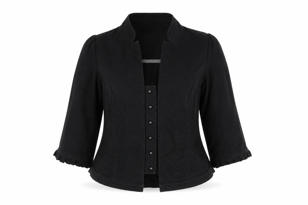 Marks & Spencer Women’s Black Cotton Jacket Size 18 Classic Style