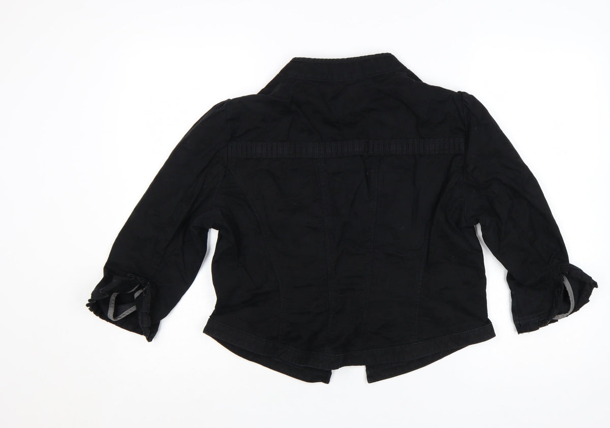 Marks & Spencer Women’s Black Cotton Jacket Size 18 Classic Style