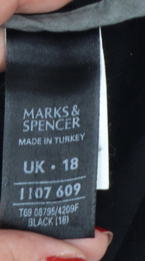 Marks and Spencer Women’s Black Cotton Jacket Size 18 Classic Style