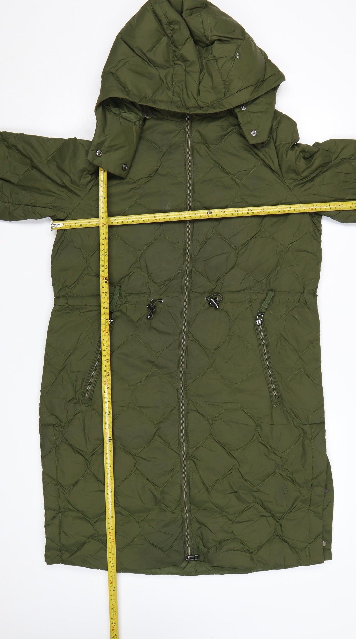 Marks and Spencer Women’s Green Long Quilted Puffer Coat Size 12