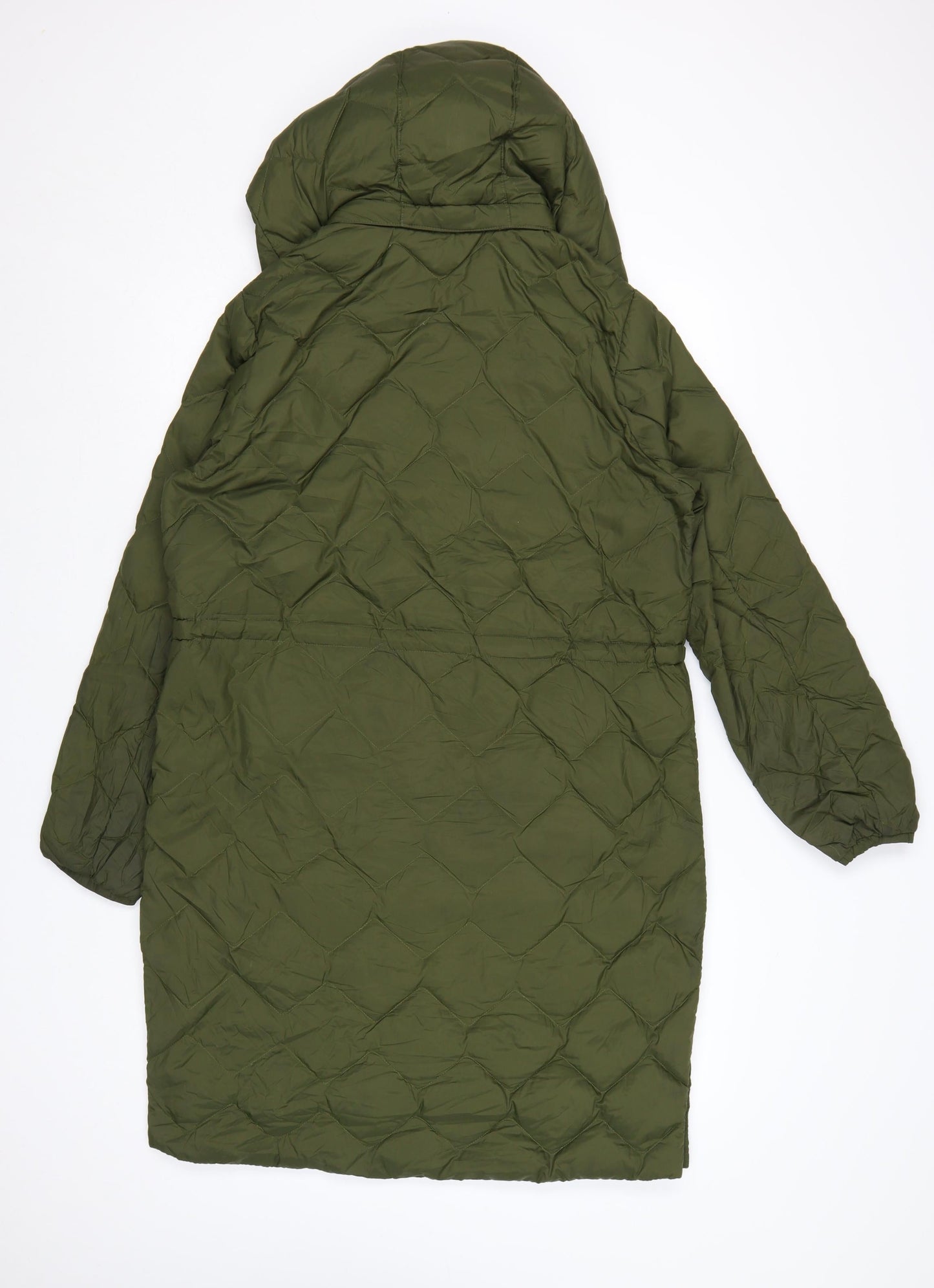 Marks and Spencer Women’s Green Long Quilted Puffer Coat Size 12