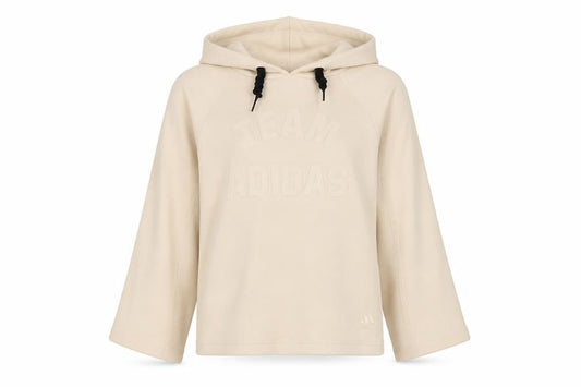 Front view of Adidas Women's Beige XS Pullover Hoodie Team Logo Cotton Blend