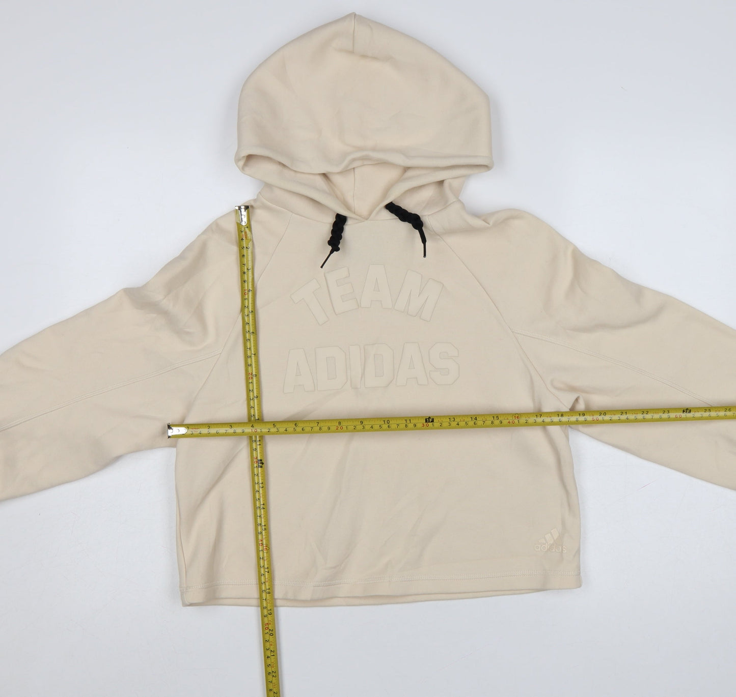 Adidas Women's Beige XS Pullover Hoodie Team Logo Cotton Blend
