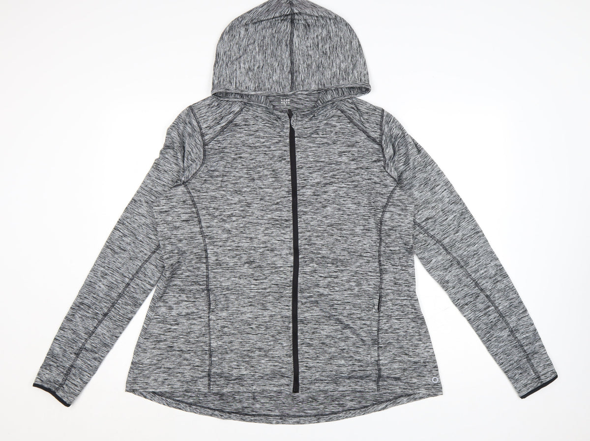 Marks & Spencer Womens Grey Marl Full Zip Hoodie Size 20