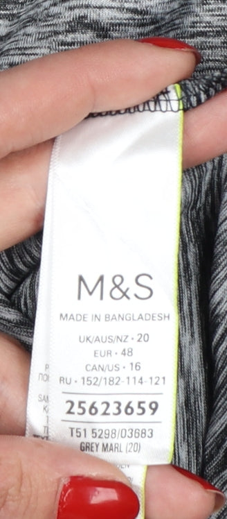 Marks and Spencer Womens Grey Marl Full Zip Hoodie Size 20