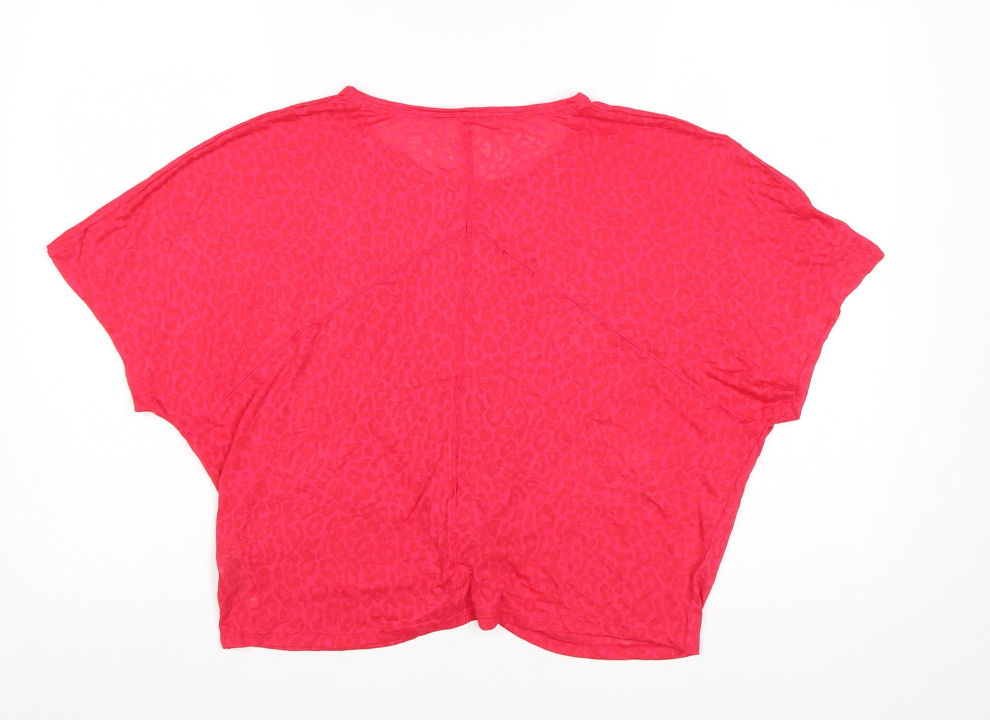 Marks and Spencer Goodmove Red Animal Print Cropped Women's T-Shirt Size 16