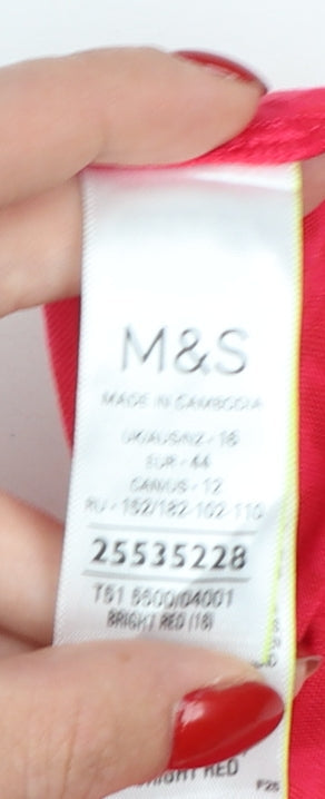 Marks and Spencer Goodmove Red Animal Print Cropped Women's T-Shirt Size 16