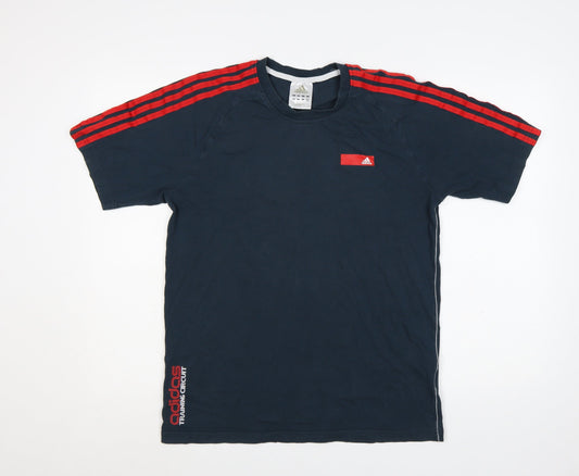 Adidas Men's Navy Blue Short Sleeve Crew Neck Cotton T-Shirt M