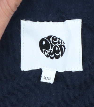 Pretty Green Men's Navy Blue Paisley Graphic T-Shirt XXL Cotton