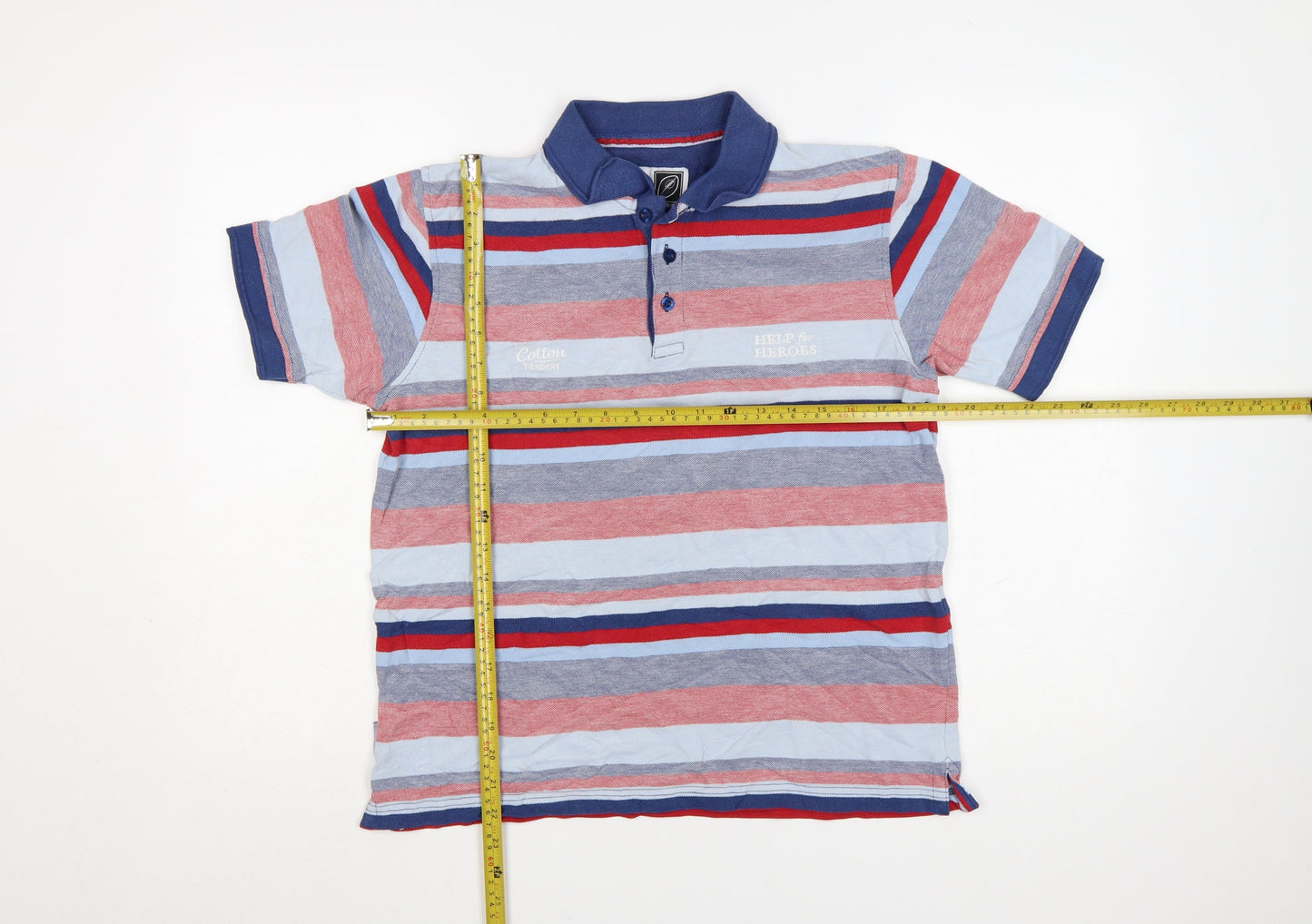 Cotton Traders Men's Multicoloured Striped Polo Shirt Size S