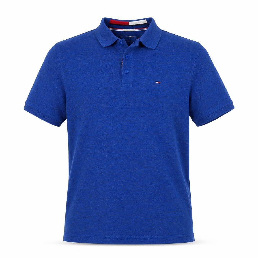 Tommy Jeans Men's Blue Short Sleeve Polo Shirt Size L Cotton Blend