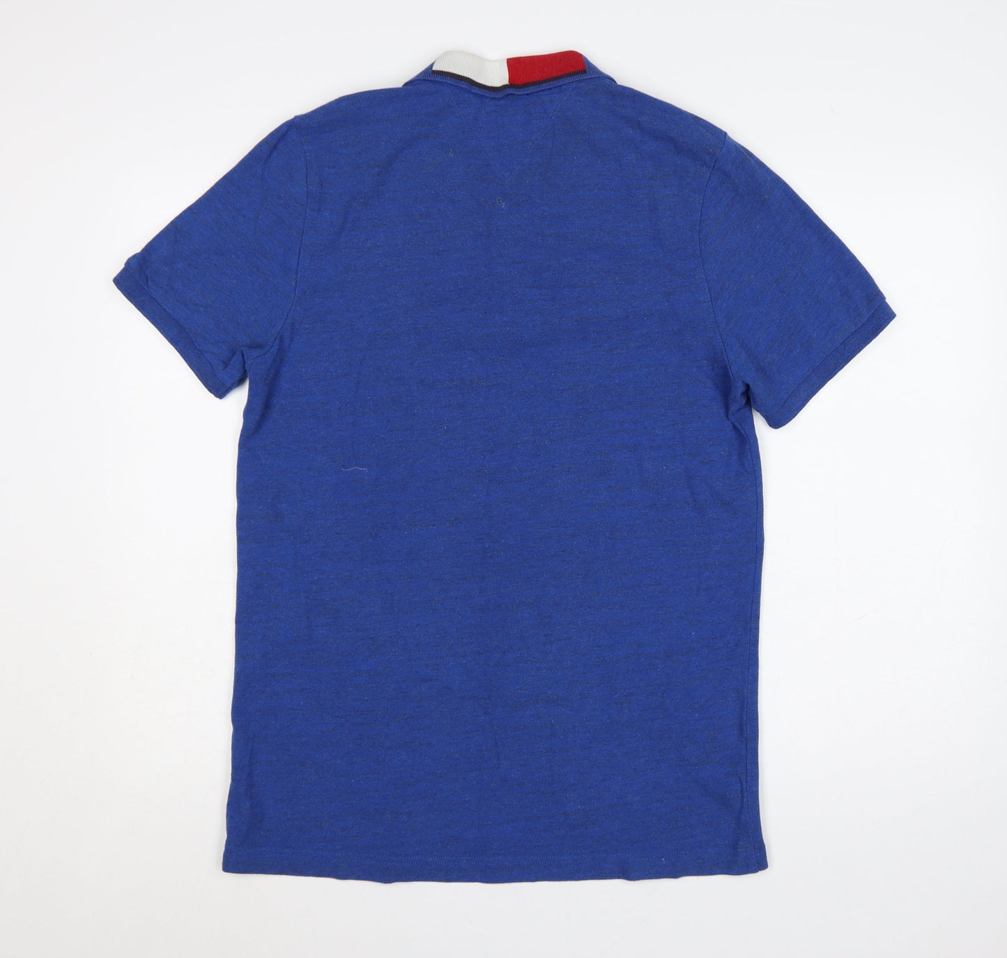 Tommy Jeans Men's Blue Short Sleeve Polo Shirt Size L Cotton Blend