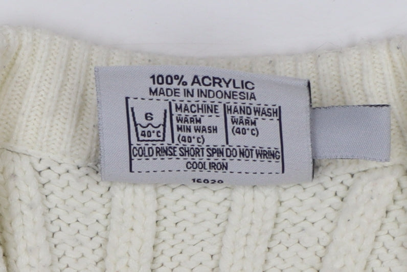 Readers Men's Ivory Cable-Knit Cricket Vest 2XL Acrylic Jumper