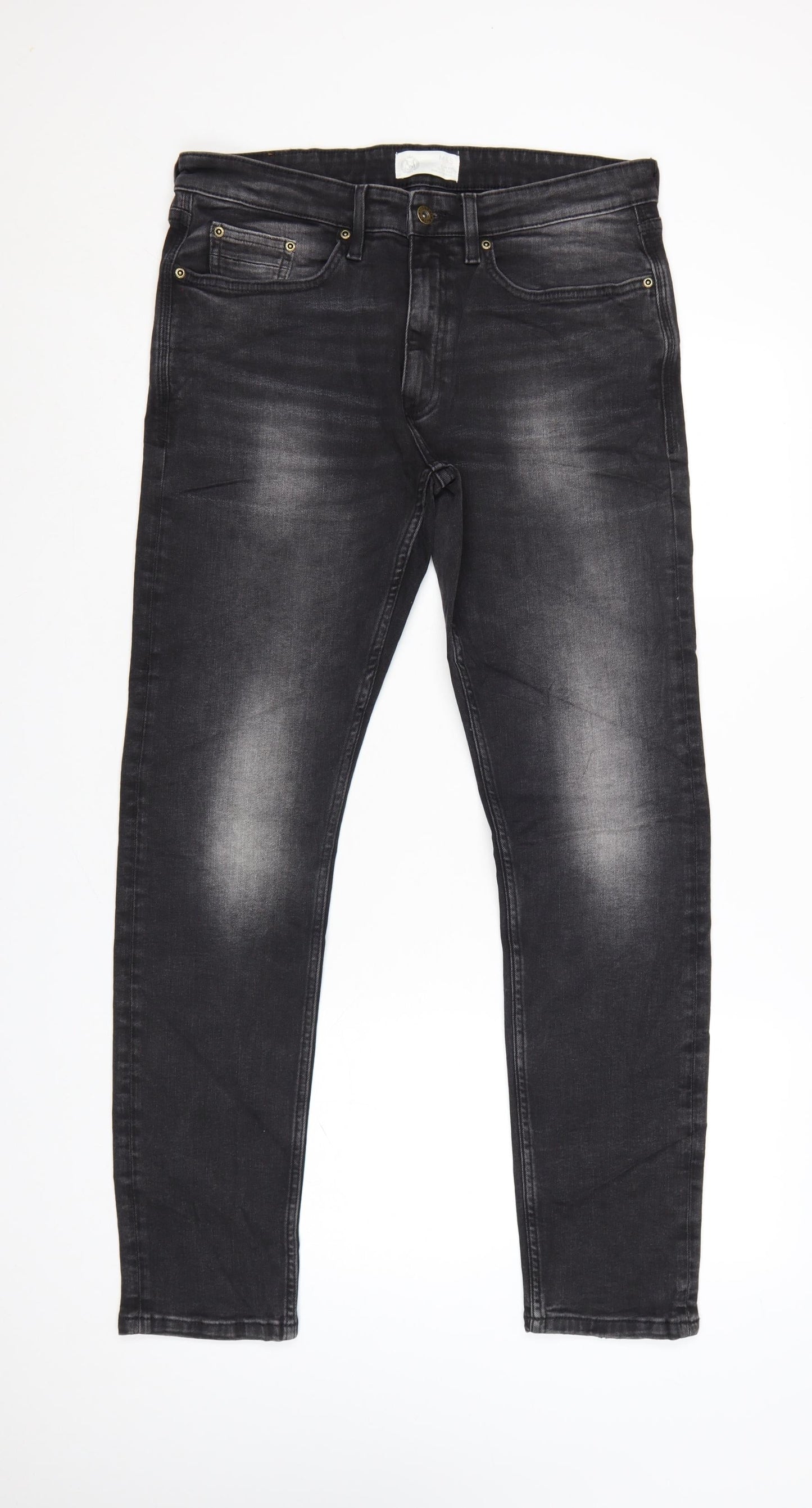 Marks and Spencer Men's Black Slim Fit Denim Jeans 32W 31L