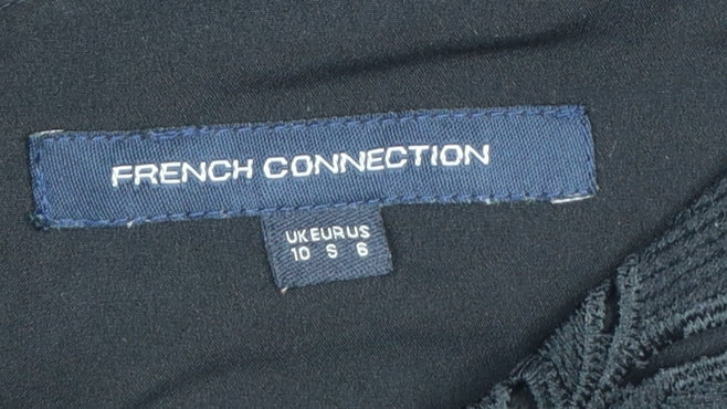 French Connection Women's Black Lace Fit & Flare Dress Size 10