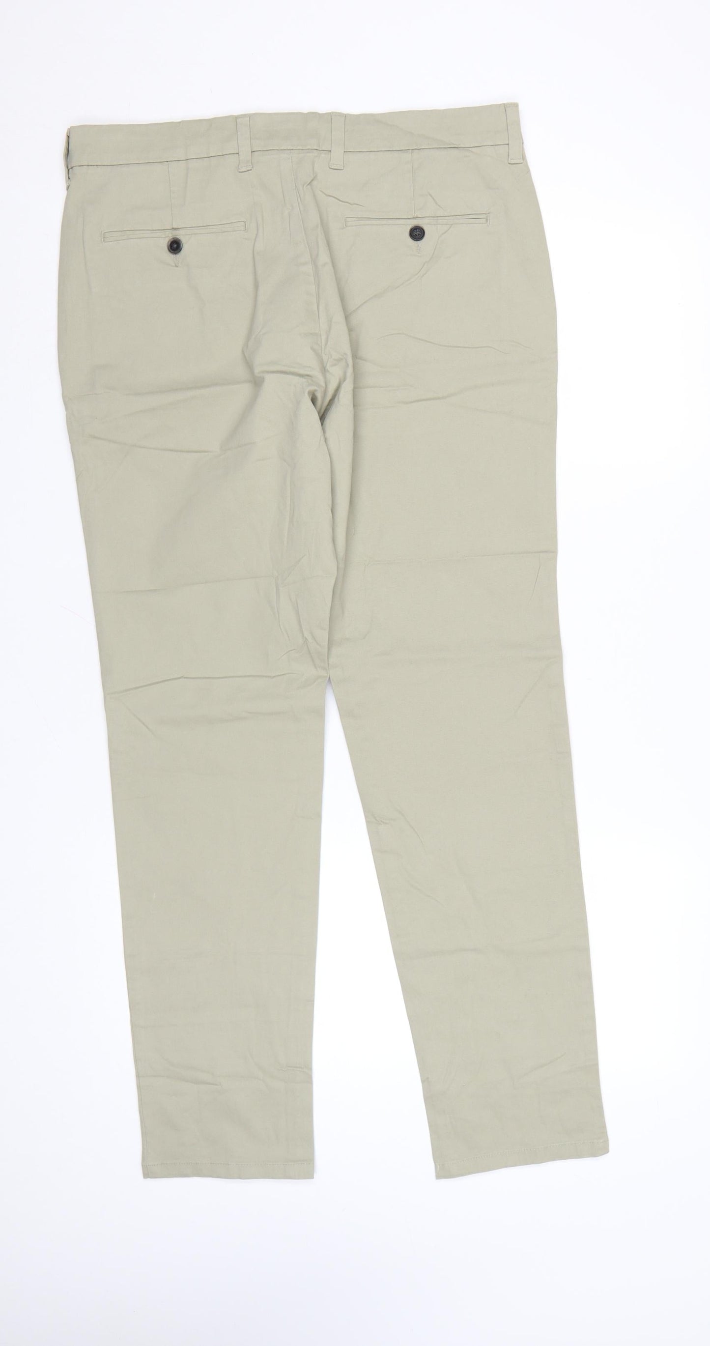 Marks and Spencer Men's Beige Slim Fit Chino Trousers 34W 31L