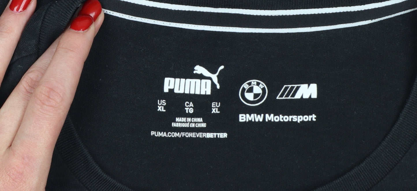 Puma BMW Motorsport Women's Black XL Crew Neck T-Shirt