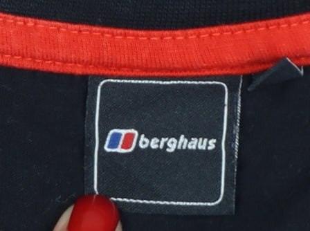 Berghaus Boys Black 11-12 Years Logo Cotton Short Sleeve T-Shirt