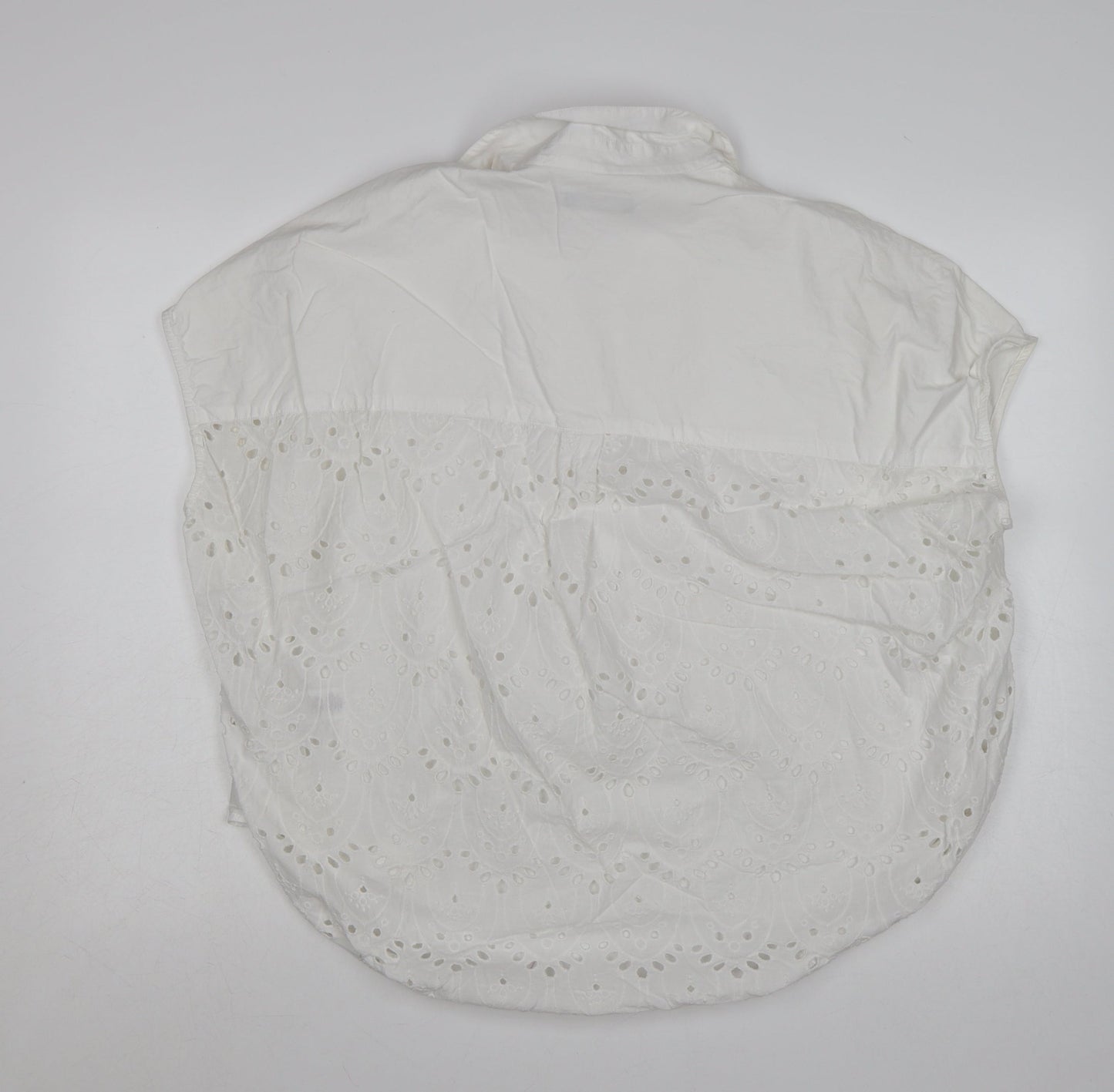 French Connection Womens White Cotton Embroidered Tunic Blouse Size 14