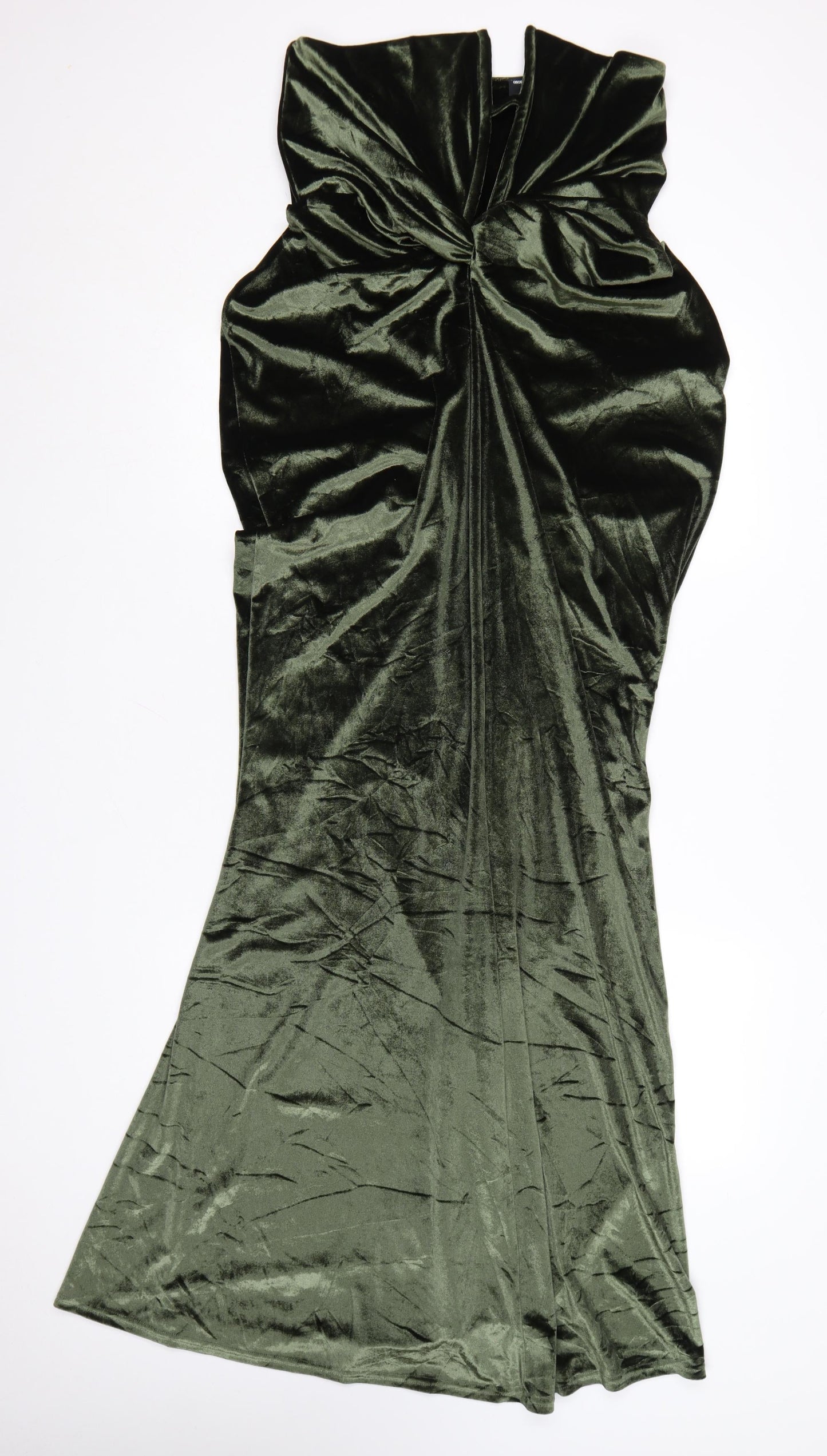 ASOS DESIGN Women’s Green Velvet Strapless Mermaid Evening Dress Size 14