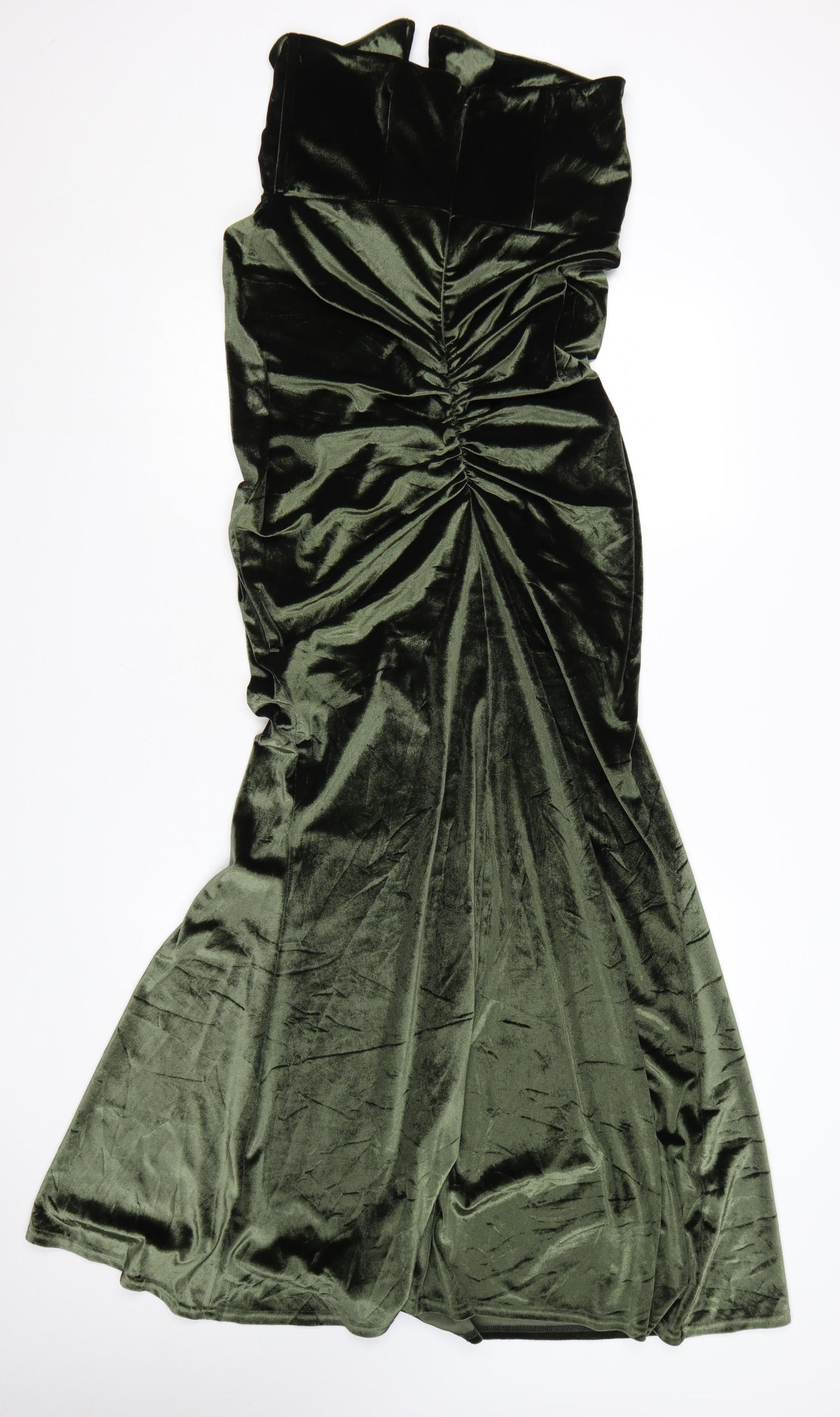 ASOS DESIGN Women’s Green Velvet Strapless Mermaid Evening Dress Size 14