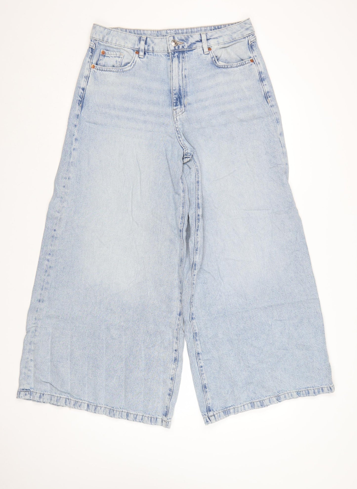 Marks and Spencer Women’s Blue Wide-Leg Jeans Size 14