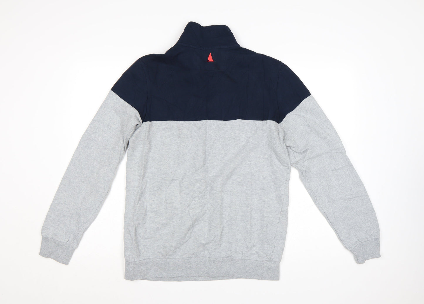 Musto Men's Grey & Navy 1/2 Zip Cotton Sweatshirt M