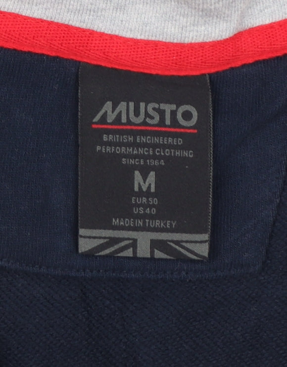 Musto Men's Grey & Navy 1/2 Zip Cotton Sweatshirt M