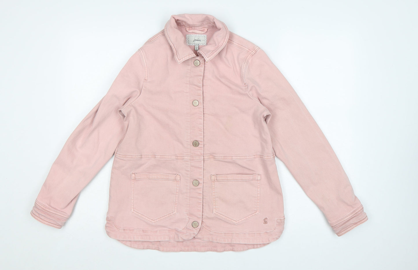Joules Women Pink Cotton Mid-Length Casual Jacket UK 8