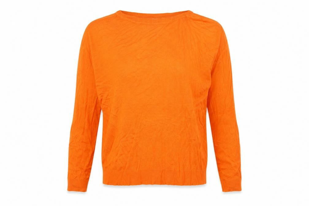 Marks & Spencer Women's Orange Crew Neck Long Sleeve Pullover Jumper M