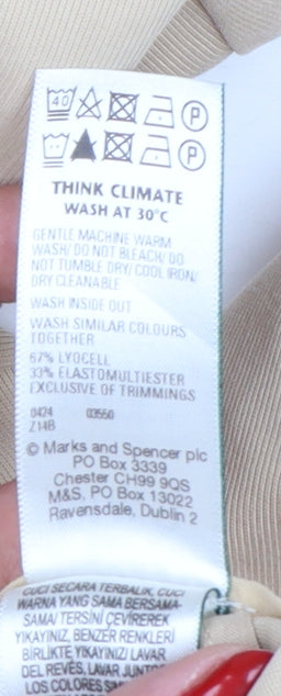 Marks and Spencer Women Beige Chino Trousers Size 18 Short