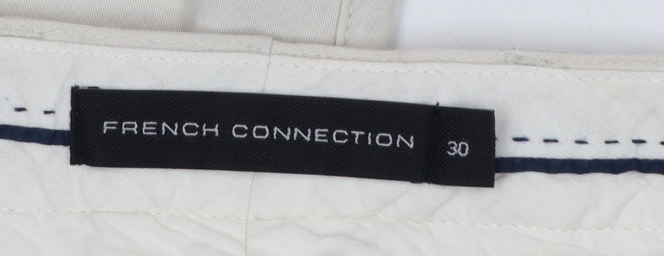 French Connection Men's Beige Slim Fit Cotton Chino Trousers Size 30