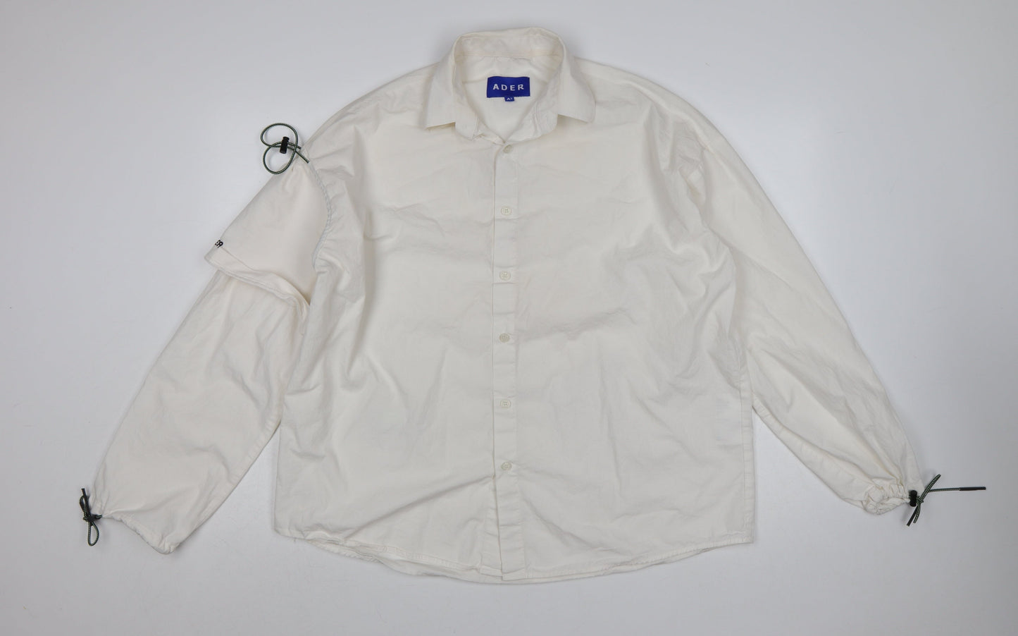 ADER Men White Cotton Button-Up Long Sleeve Casual Shirt One Size
