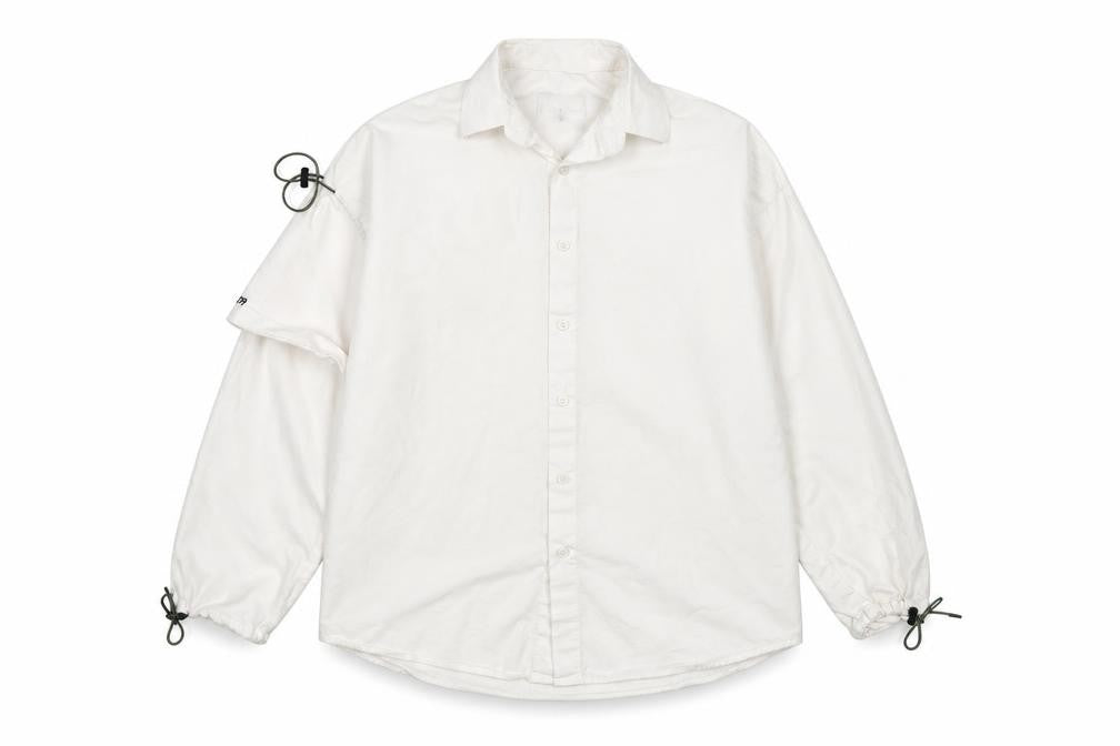 ADER Men White Cotton Button-Up Long Sleeve Casual Shirt One Size