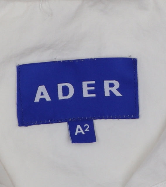 ADER Men White Cotton Button-Up Long Sleeve Casual Shirt One Size