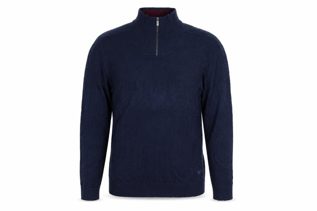 FatFace Men's Blue XL 1/2 Zip Cotton Cashmere Jumper