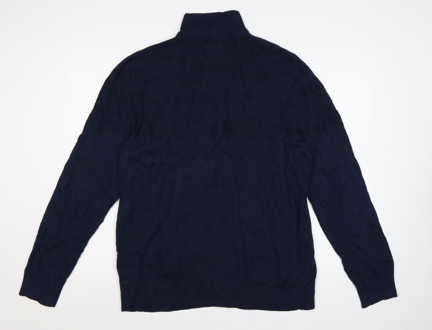 FatFace Men's Blue XL 1/2 Zip Cotton Cashmere Jumper