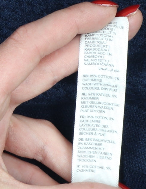 FatFace Men's Blue XL 1/2 Zip Cotton Cashmere Jumper