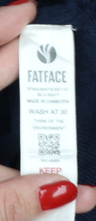 FatFace Men's Blue XL 1/2 Zip Cotton Cashmere Jumper