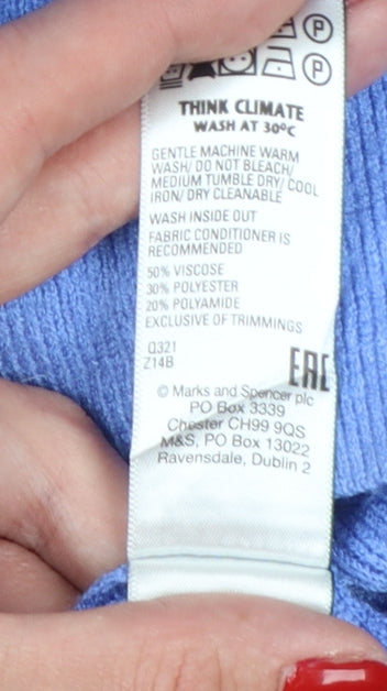 Marks and Spencer Women's Blue Puff Sleeve Cardigan Size 10