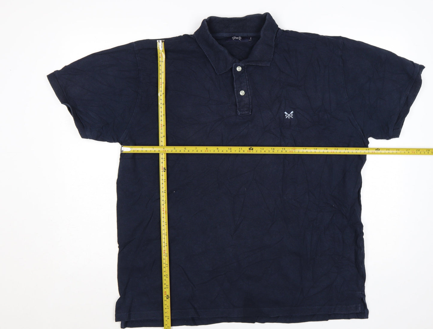 Crew Clothing Co. Men’s Blue 2XL Cotton Short Sleeve Polo Shirt