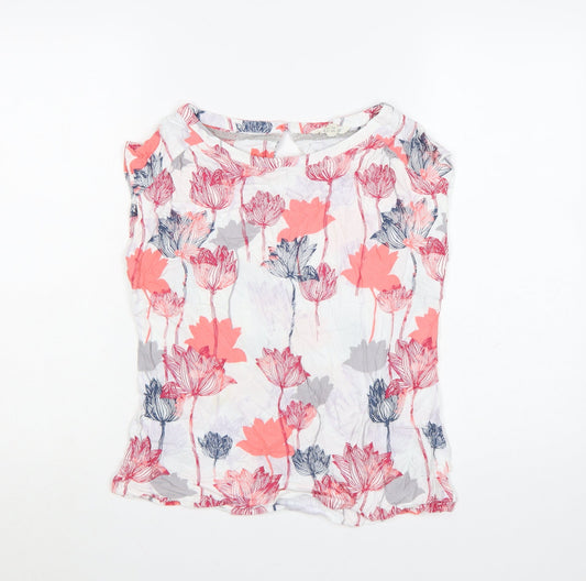 White Stuff Women’s Multicoloured Floral Sleeveless Blouse UK 10