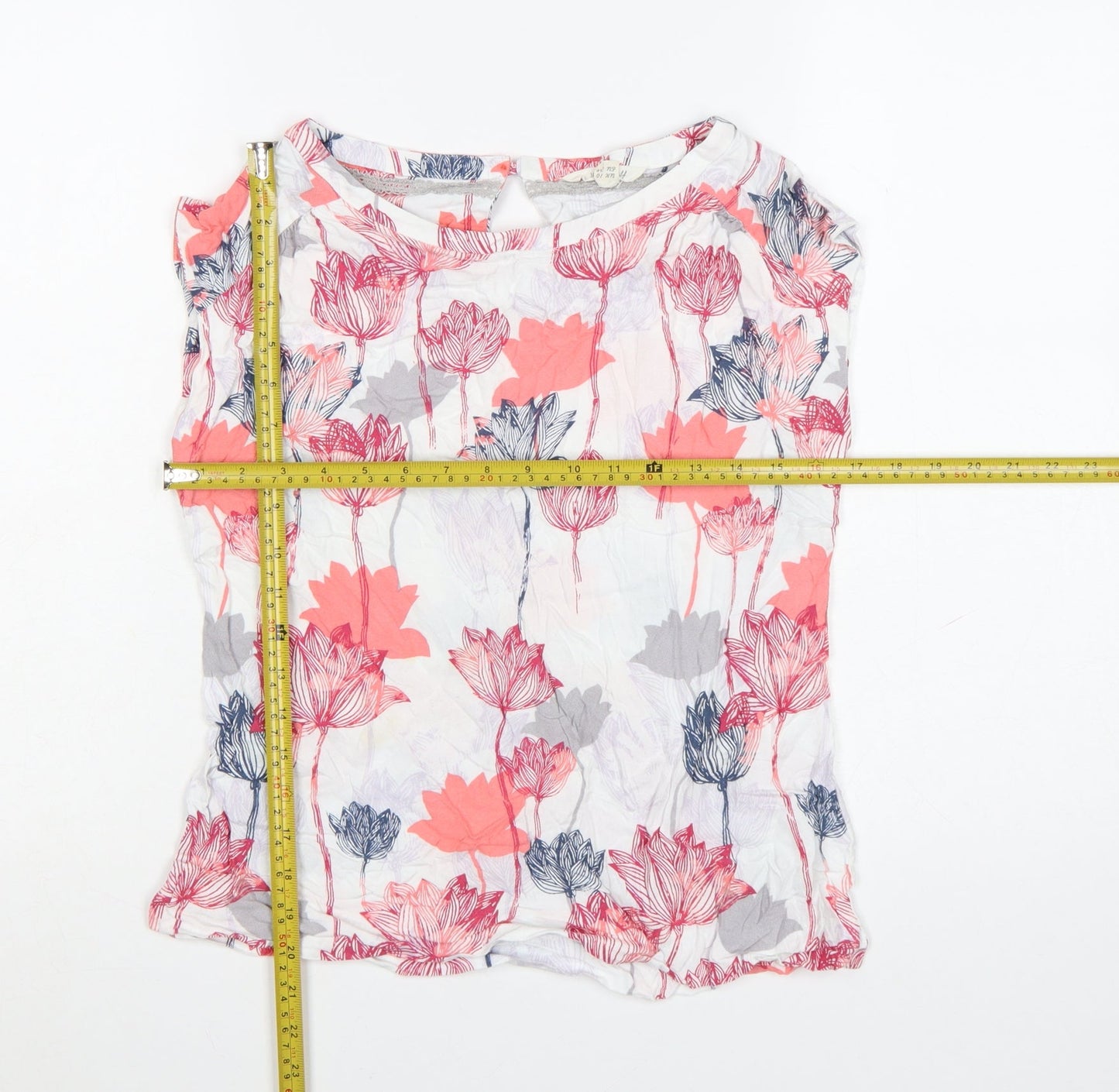 White Stuff Women’s Multicoloured Floral Sleeveless Blouse UK 10