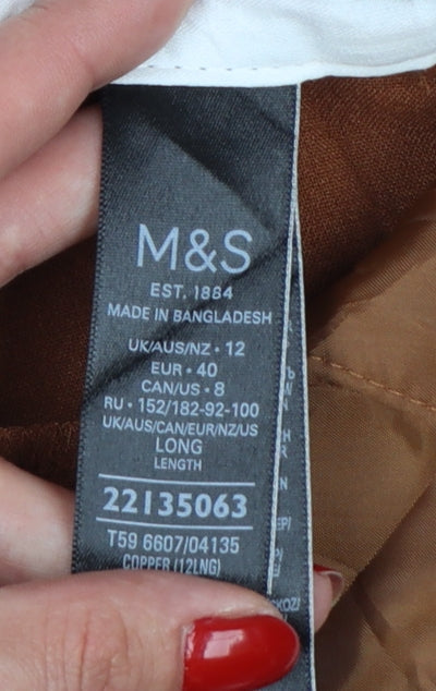 Marks and Spencer Women’s Brown Slim Flared Trousers Size 12 Long