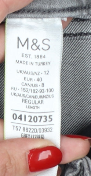 Marks and Spencer Women’s Grey Skinny Jeans Size 12 Regular Stretch Denim