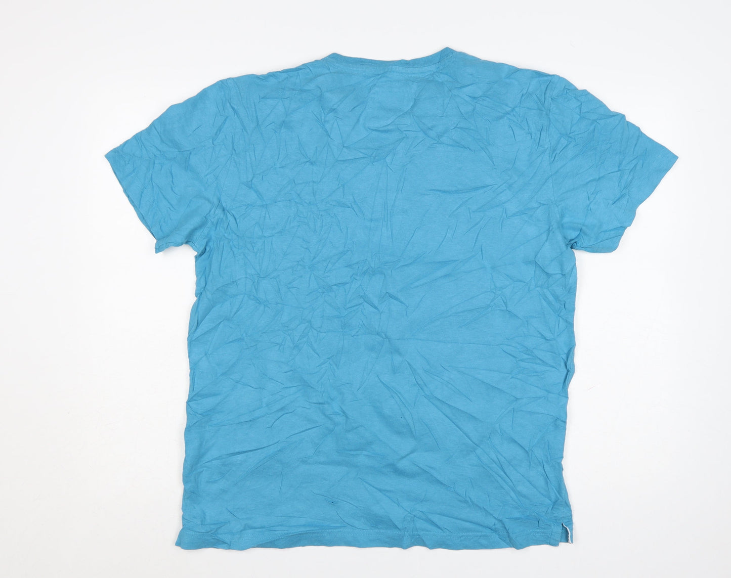 Crew Clothing Company Men's Blue Cotton Crew Neck T-Shirt Size L