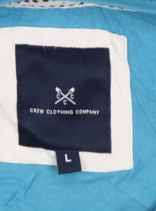 Crew Clothing Company Men's Blue Cotton Crew Neck T-Shirt Size L