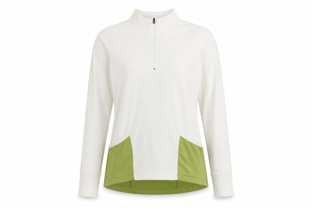 ZCA Women’s Ivory & Green 1/2 Zip Pullover Hoodie XL Polyamide Blend