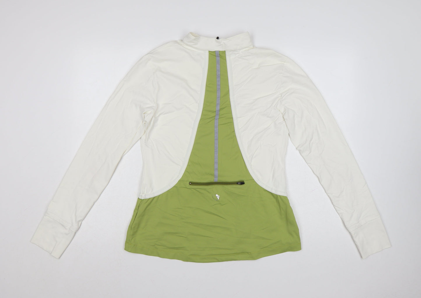 ZCA Women’s Ivory & Green 1/2 Zip Pullover Hoodie XL Polyamide Blend