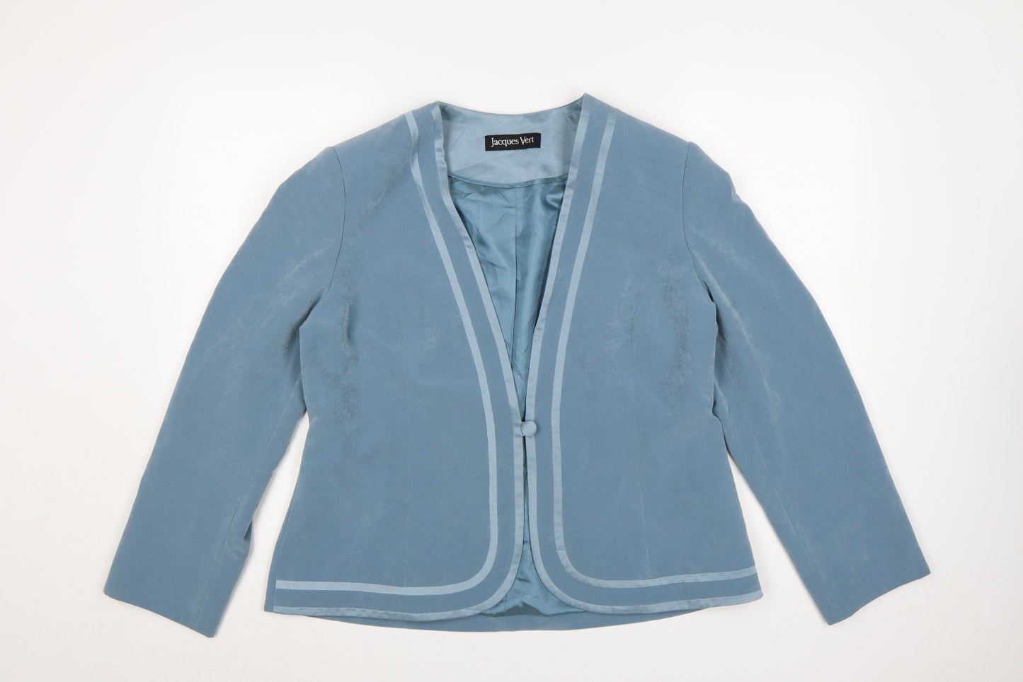 Jacques Vert Women's Blue Size 16 Shawl Lapel Blazer Jacket